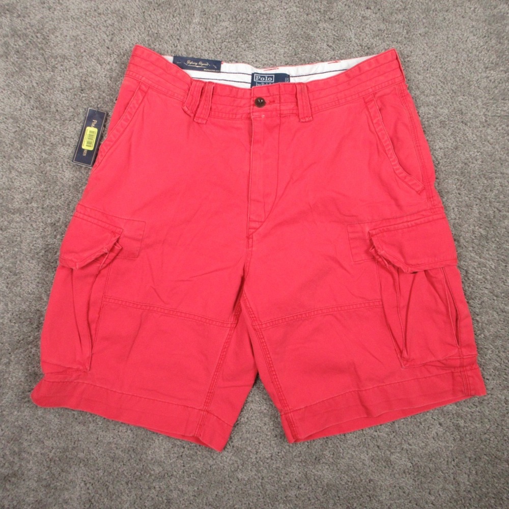 Polo Ralph Lauren Shorts Mens 34 Pink Salmon Cargo Cotton Utility Twill 10" NEW